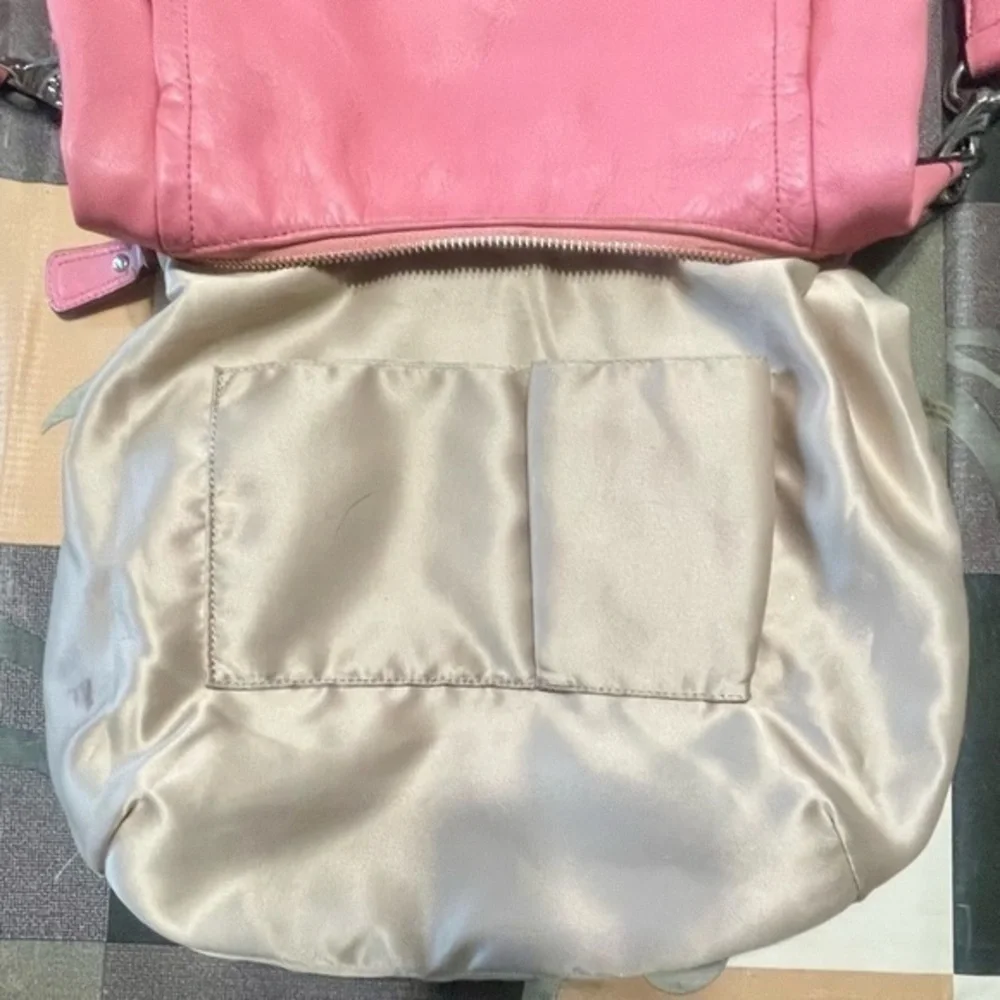 COACH KRISTIN LEATHER Rose/Silver LARGE HOBO F22309 $458 Retail